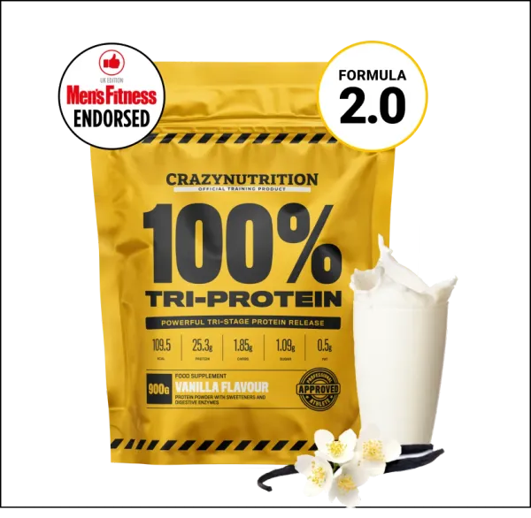 Pot de Tri-Protein Crazy Nutrition saveur Vanille