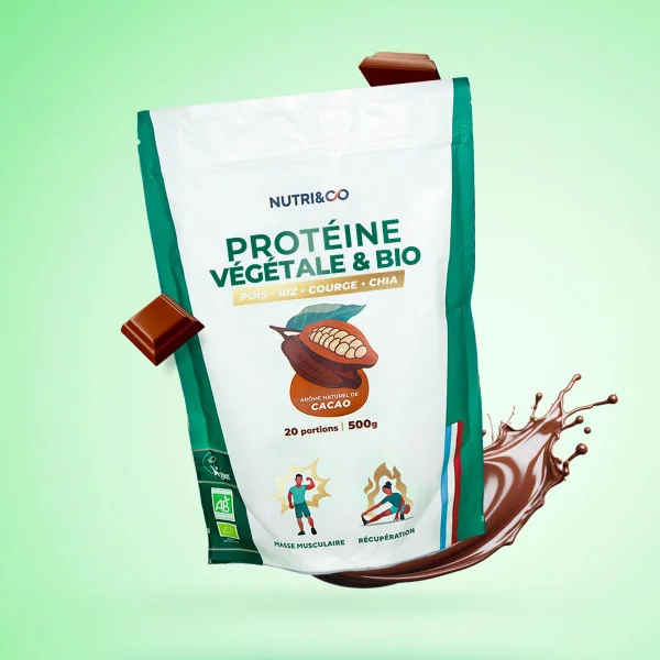 Sachet de Protéine Végétale Bio Nutri&Co saveur Cacao