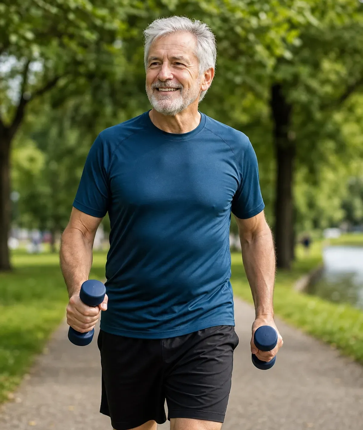 Senior pratiquant une activité sportive