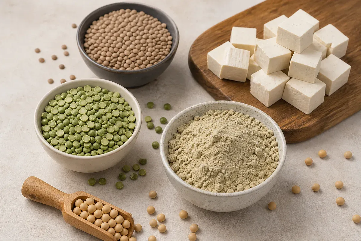 Légumineuses, tofu et protéines végétales en poudre — alternatives vegan à la whey pour sportives sans lactose ou régime végétalien